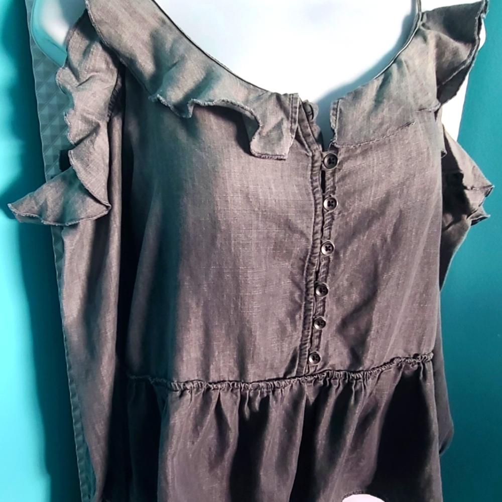 William Rast Off Shoulder black denim top. XS